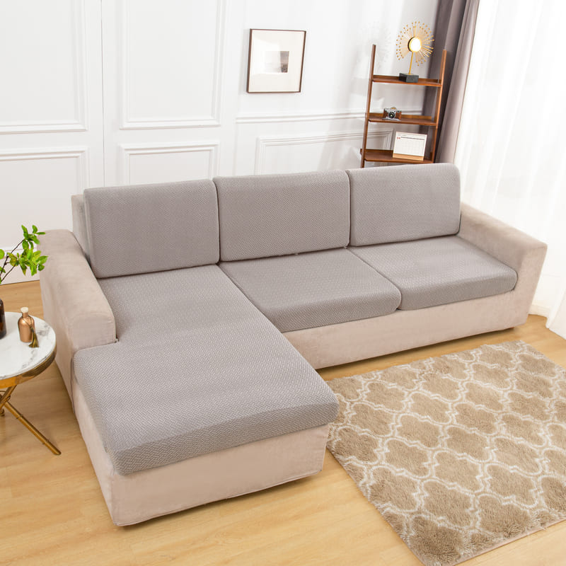 housse pour coussin assise canape microfibre taupe