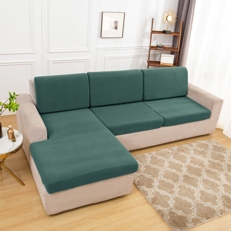 housse pour coussin assise canape microfibre verte