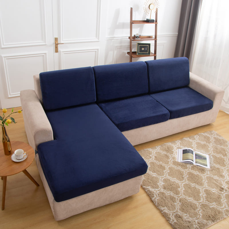 housse pour coussin assise canape chaud tissu bleue marine