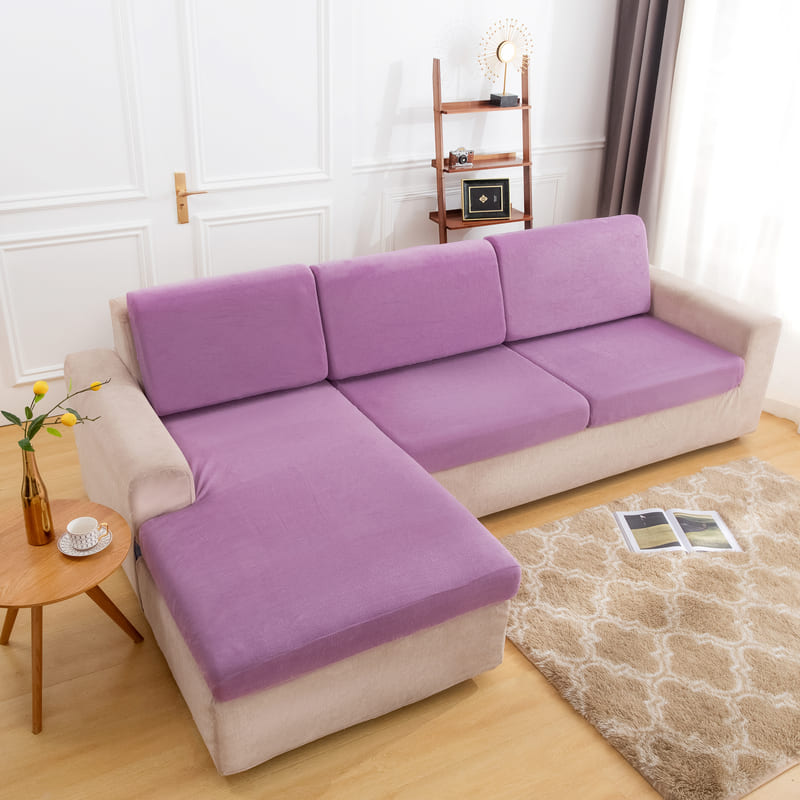 housse pour coussin assise canape peluche lavande