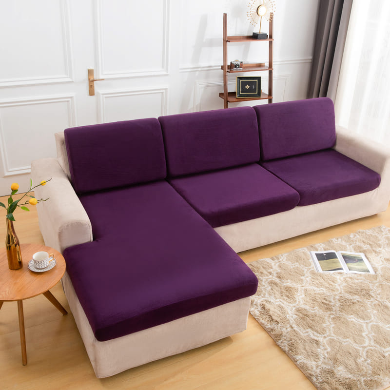 housse pour coussin assise canape peluche prune