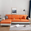 Housse pour coussin d&#39;assise de canapé simili cuir orange