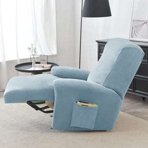 miniature textile housse de fauteuil relax velours bleu ciel