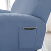 poche latérale housse de fauteuil relax bleu gris