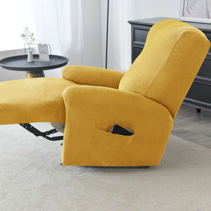 miniature textile housse de fauteuil relax jacquard jaune moutarde