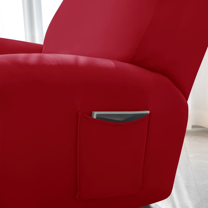 poche latérale housse de fauteuil relax rouge