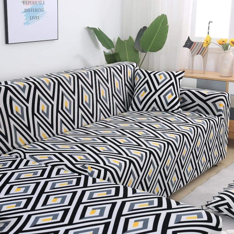 protection canapé d'angle avec motif