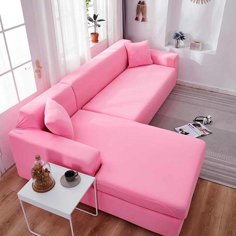 Protège canapé angle rose clair