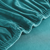 textile housse de protection pour canapé d&#39;angle en velours bleu paon