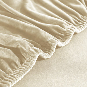 miniature vue rapprochée du tissu de la housse de canapé d&#39;angle velours écru