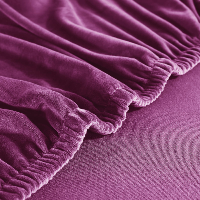 textile housse de protection pour canapé d'angle en velours magenta