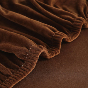 miniature housse de coussin velours marron