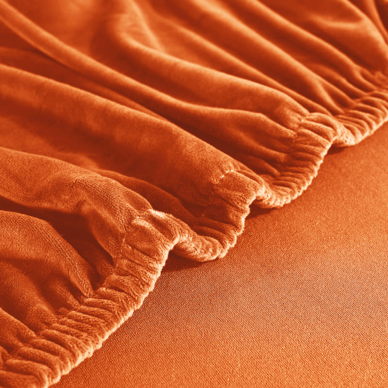 textile housse de protection pour canapé d'angle en velours orange