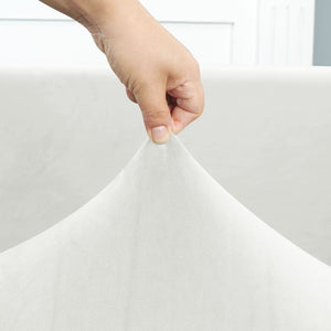 miniature vue rapprochée du tissu de la housse de canapé d&#39;angle velours blanc