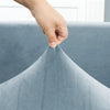 tissu élastique housse de canapé d&#39;angle velours bleu gris