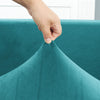 tissu élastique housse de canapé d&#39;angle velours bleu paon
