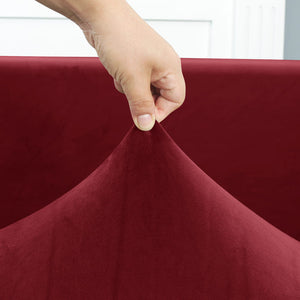 miniature vue rapprochée du tissu de la housse de canapé d&#39;angle velours bordeaux