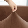 tissu élastique housse de canapé d&#39;angle velours brun