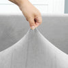 tissu élastique housse de canapé d&#39;angle velours gris argent