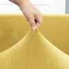 tissu élastique housse de canapé d&#39;angle velours jaune