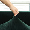 tissu élastique housse de canapé d&#39;angle velours vert foncé