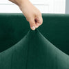 tissu élastique housse de canapé d&#39;angle velours vert sapin