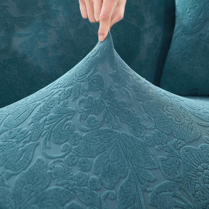 tissu extensible Housse de Canapé d&#39;Angle microfibre Fleur Bleu canard