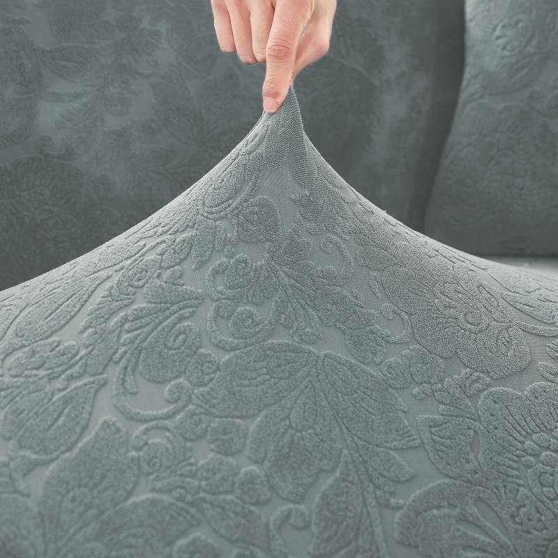 tissu extensible Housse de Canapé d&#39;Angle Fleur Gris