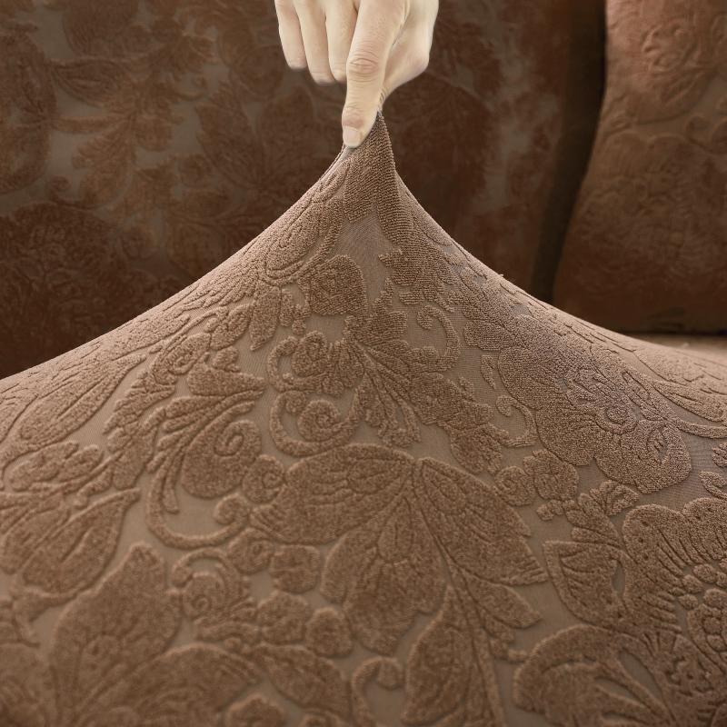 tissu extensible Housse de Canapé d&#39;Angle microfibre Fleur Marron