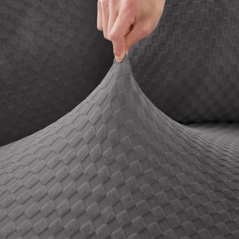 tissu extensible Housse de Canapé d&#39;Angle Microfibre Gris Anthracite