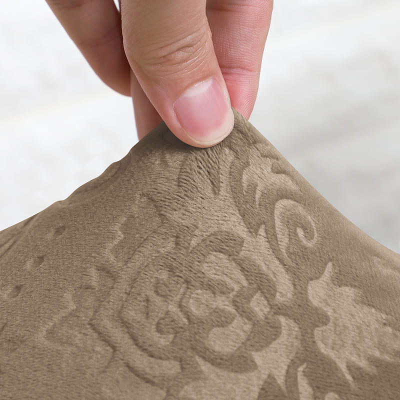 tissu extensible housse de chaise velours lys brun