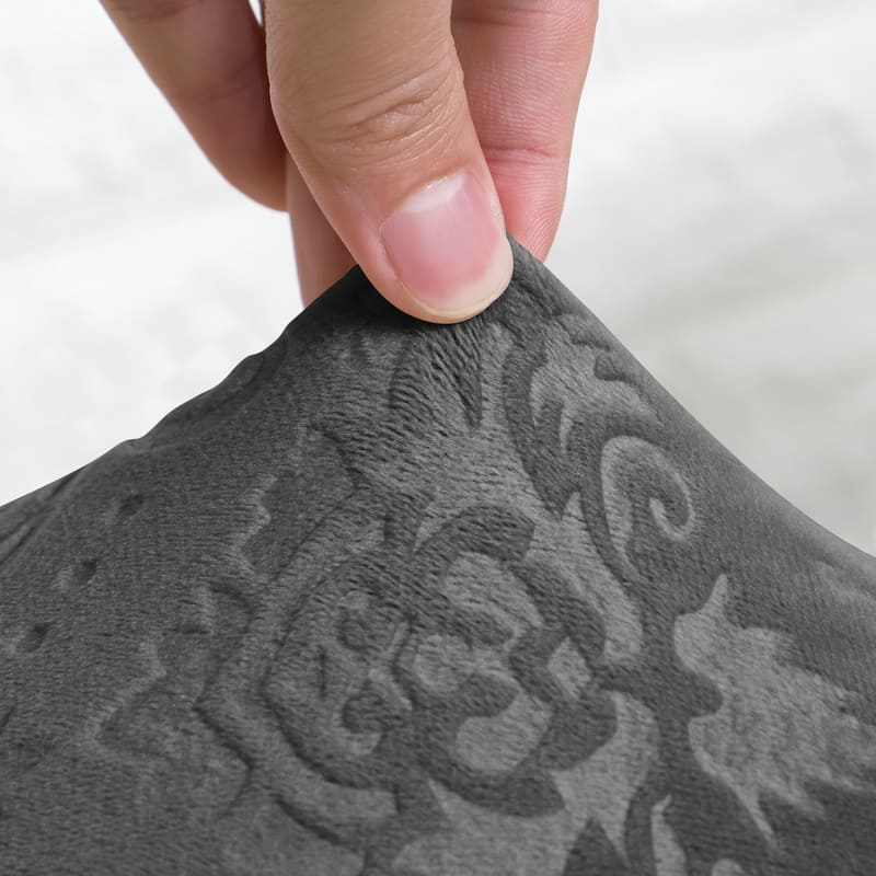 tissu extensible housse de chaise velours lys gris anthracite