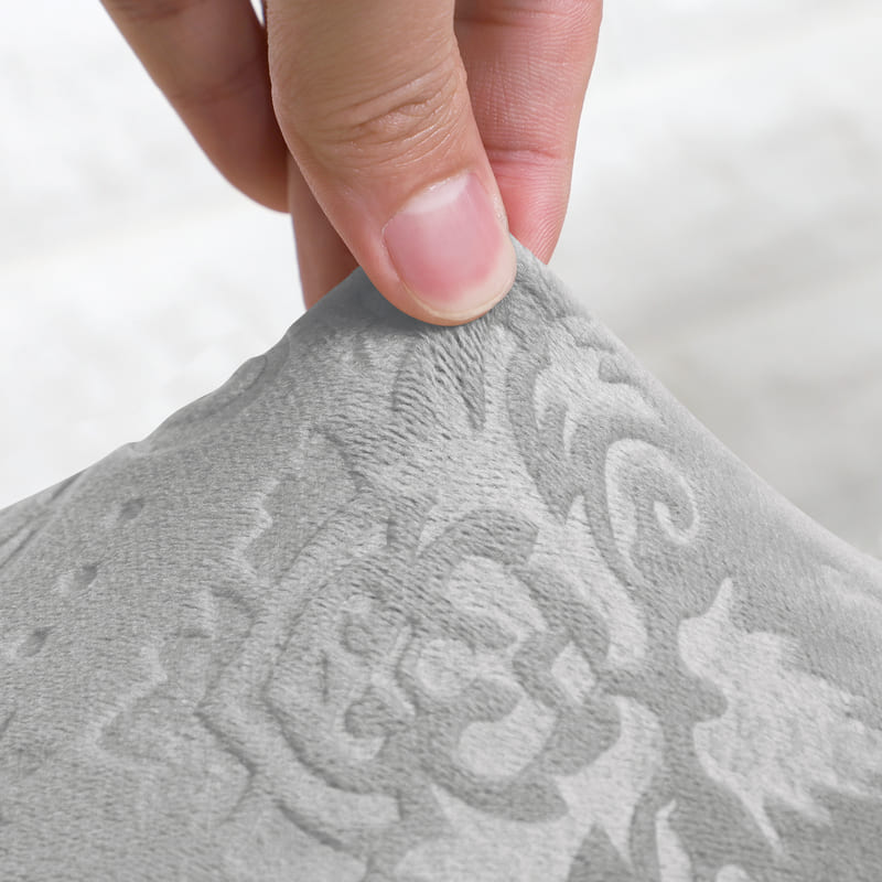 tissu extensible housse de chaise velours lys gris