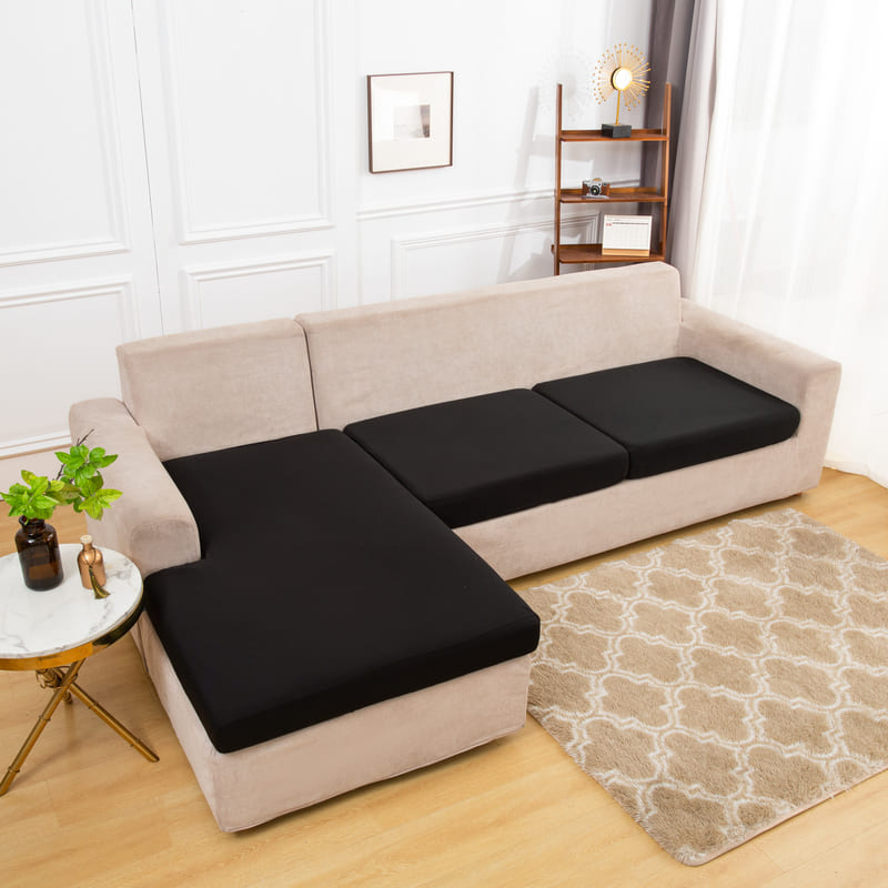 tissu extensible housse noire pour coussin assise canapé