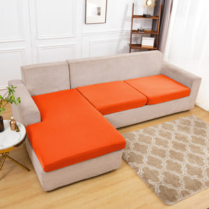 miniature textile housse extensible orange coussin assise canapé