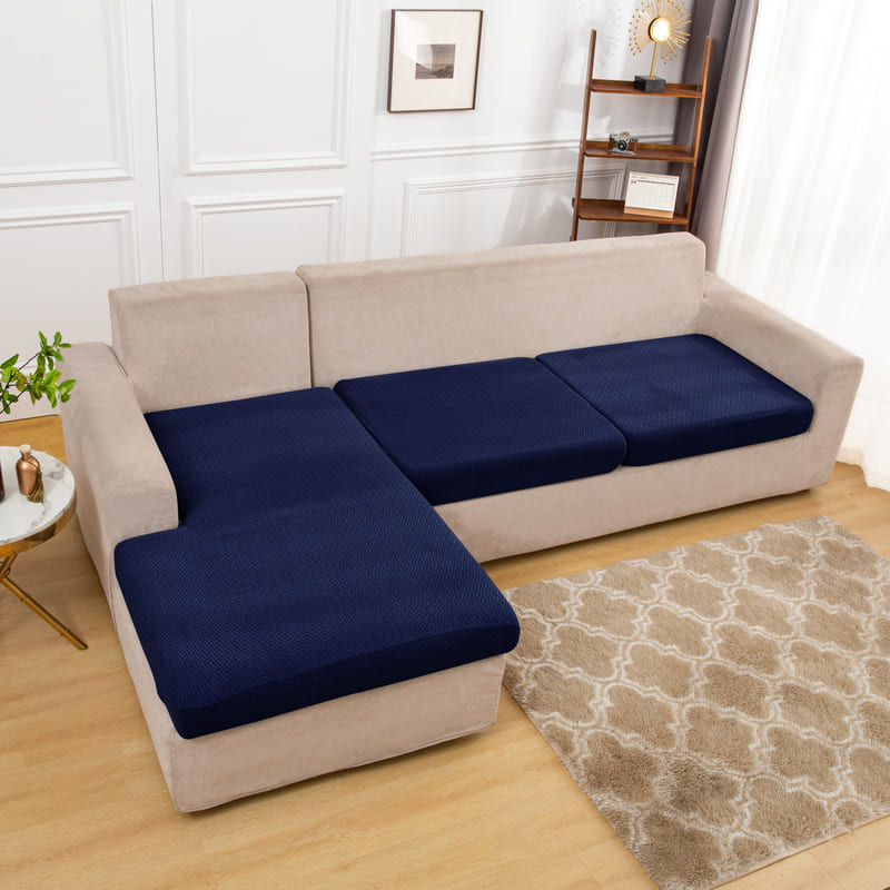 tissu extensible housse pour coussin assise canape peluche bleu marine