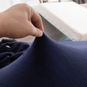 miniature textile housse pour coussin assise canape peluche bleue marine