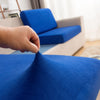 tissu extensible housse pour coussin assise canape peluche bleue