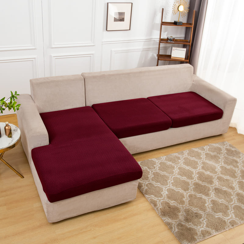tissu extensible housse pour coussin assise canape peluche bordeaux