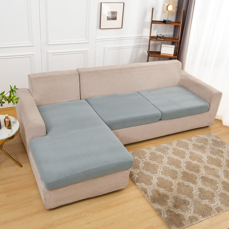 tissu extensible housse pour coussin assise canape peluche gris clair