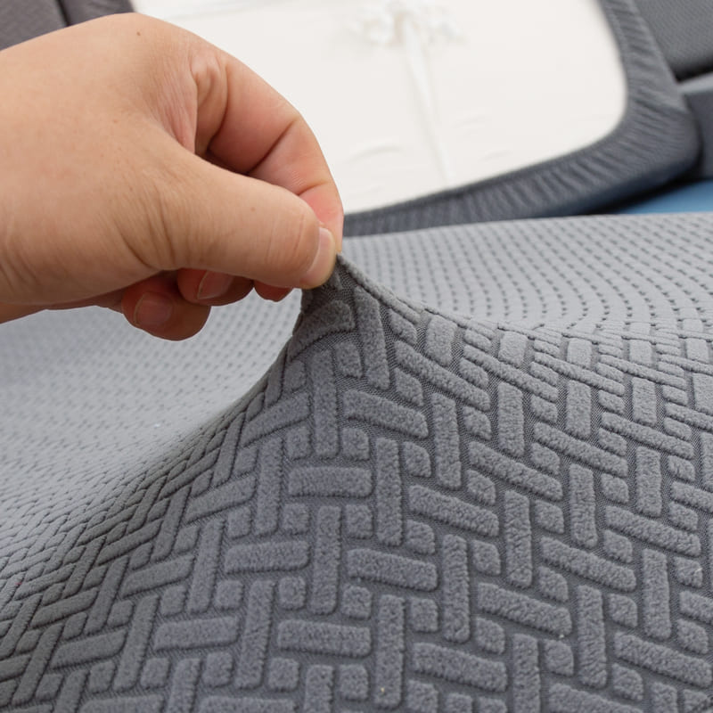 tissu extensible housse pour coussin assise canape peluche grise