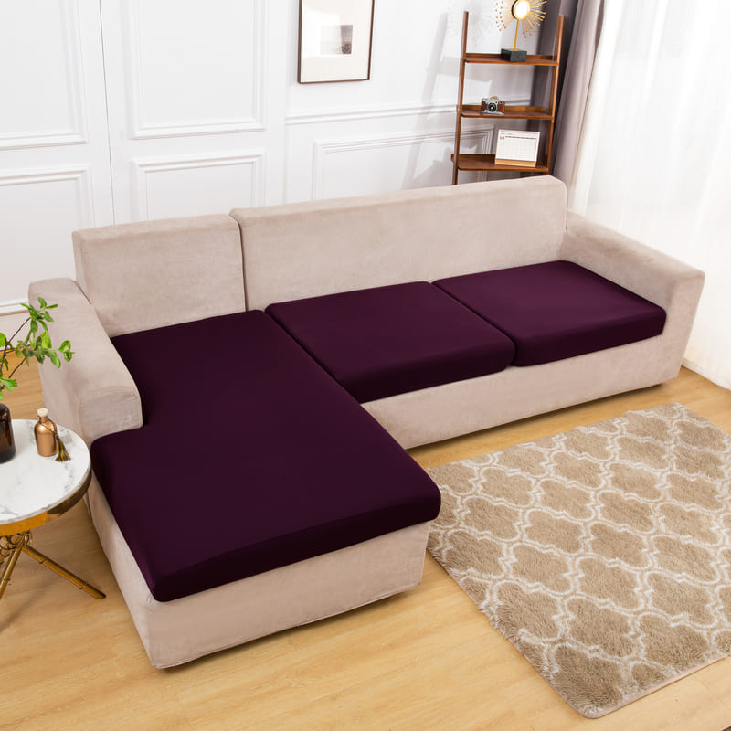 tissu extensible housse prune pour coussin assise canapé