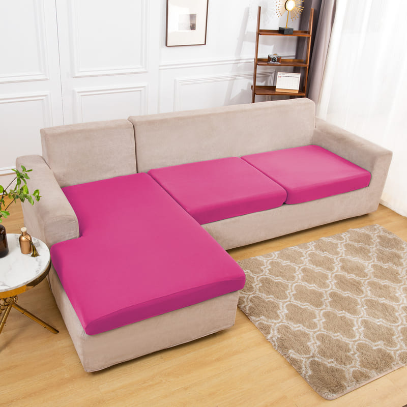 tissu extensible housse rose pour coussin assise canapé