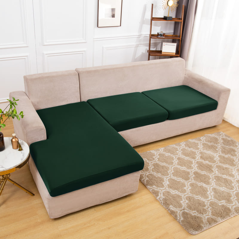 tissu extensible housse vert sapin pour coussin assise canapé