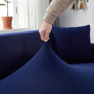 miniature Tissu housse canapé d&#39;angle bleu marine
