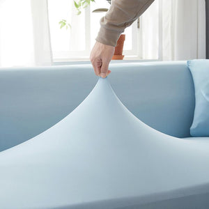 miniature Tissu housse canapé d&#39;angle bleu clair