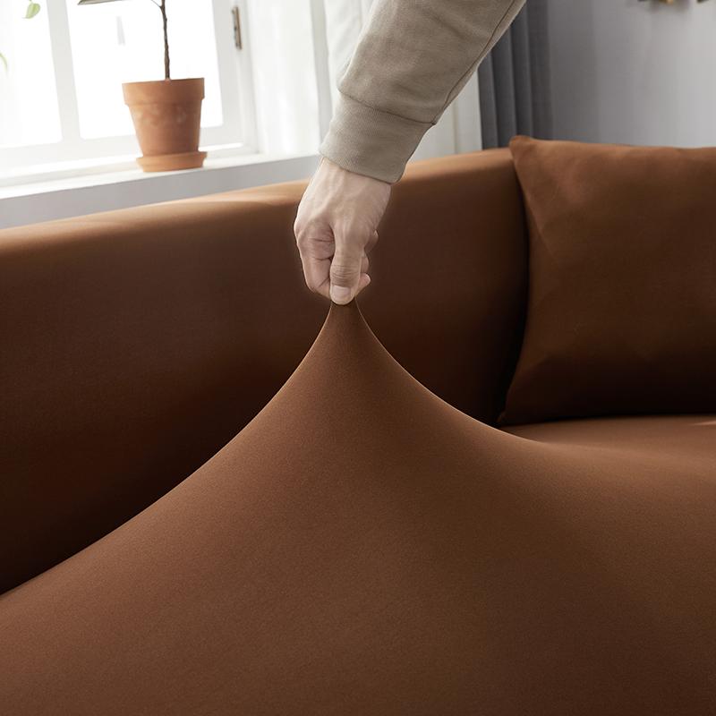 Tissu housse canapé d'angle café
