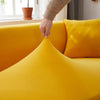 Tissu housse canapé d&#39;angle jaune moutarde