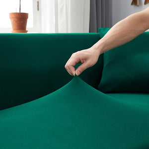miniature Tissu housse canapé d&#39;angle vert sapin