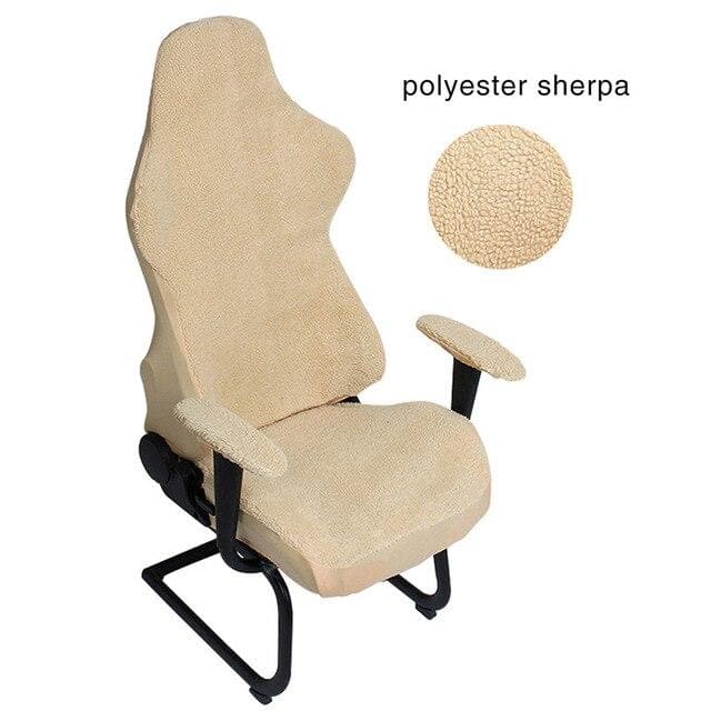 housse de chaise ordinateur beige